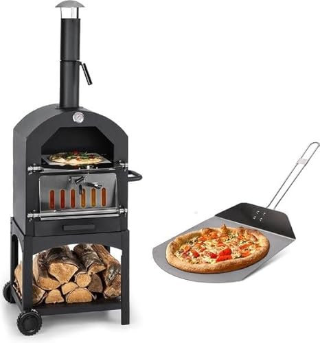 MaxxGarden Oven Four de jardin Four à pizza Grille de jardin Pierre à pizza Grille de terrasse Four de jardin Fumoir 156 cm H x 64 cm L x 45 cm