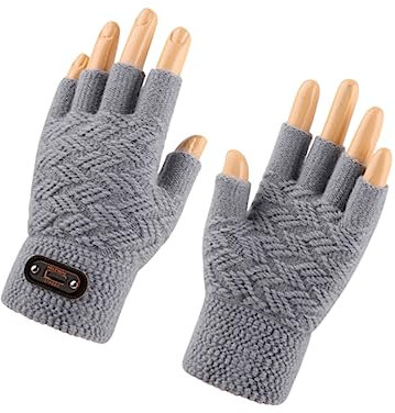PACKOVE 1paar Halbfinger Touchscreen Handschuhe Für Herren Strickhandschuhe Für Winter Warm Und Winddicht Für Outdoor-aktivitäten Modell