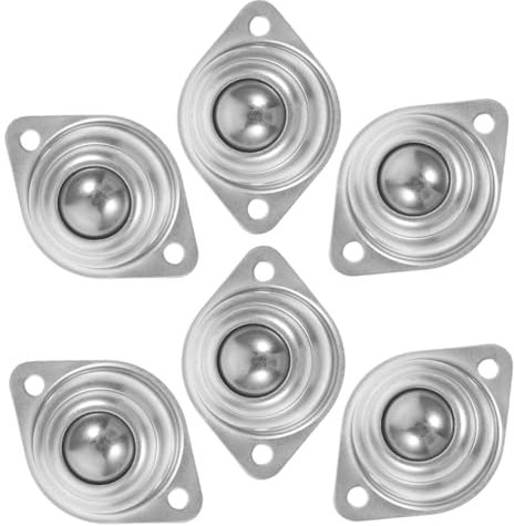 DECOMELODY 6pezzi Ruote Girevoli Sfera Carbonio Per Trasferimento Mobili Cuscinetti Sfera Per Carrelli e Piccole Apparecchiature Movimentazione Silenziosa e Sicura