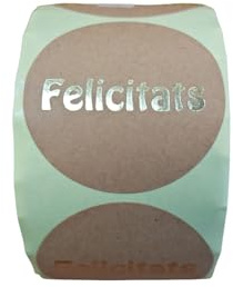 Etiquetas Adhesivas Felicitats, Doradas con Relieve, 45 mm, Paquete de 400 Unidades(A990216)