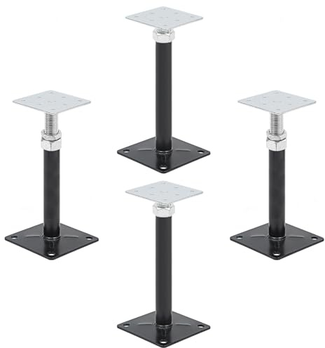 4-pack justerbara golvdomker, 15 cm – 23 cm husuttagsstolpar, golvnivelleringsstöd, kraftigt skruvuttag för golvstöd, lyft och räta ut golv