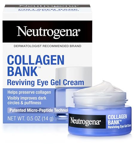 Neutrogena Collagen Bank Reviving Eye Cream, Under Eye Cream, Helps Preserve Collagen, Visibly Improves Dark Circles, Puffiness, Fine Lines, Texture, Fragrance Free, with Peptides 0.5 oz