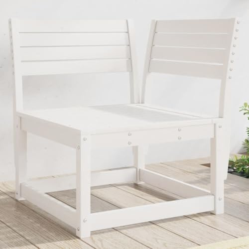 Canapé d'Angle de Jardin, en Pin Massif Blanc, Design Modulable et Confortable, Résistant aux Intempéries, Canapé Exterieur Terrasse, Banquette Exterieur, pour Jardin, Terrasse, Balcon, 73x73x78 cm