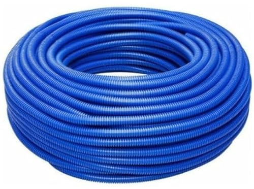 Tubo Corrugato Flessibile Elettrico 20 mm Rotolo 50 m Senza Tirafilo Blu Guaina PVC Protezione Cavi Impianti Elettrici