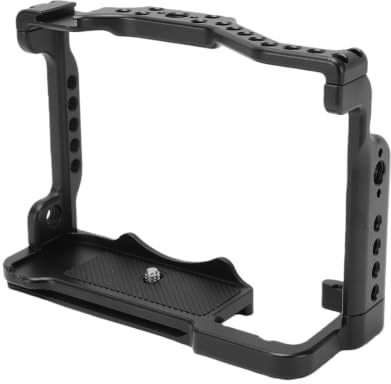 Jiawu Aluminiumlegeringskamerahus för A7M5 A7R5 A7M4 A7S3 | 1/4 Tum och 3/8 Tum Skruvhål, Kall Sko, Placeringshål, Extern Batterikabelnotch, Enkel Montering