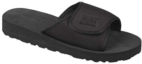 MIG - Mud Ice Gravel Mens Flip Flop Mule Sandals Size 6 to 12 UK - Sports Beach Shower Gym (6 UK Mens, Black (Pure Black))