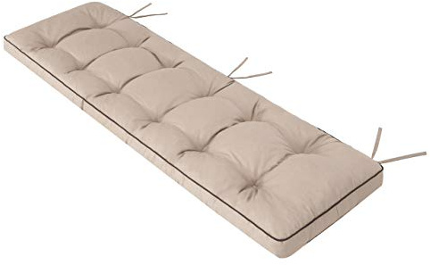 Bänkkudde dyna kudde stoppning bänkkudde utomhus – Bänkdyna för bänkar i hus och trädgård sittdyna – 180 x 50 cm beige