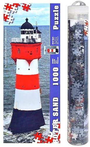 Fyr pussel i återförslutningsbar transparent rulle 1 000 bitar mått pussel 340 x 990 mm (röd sand)