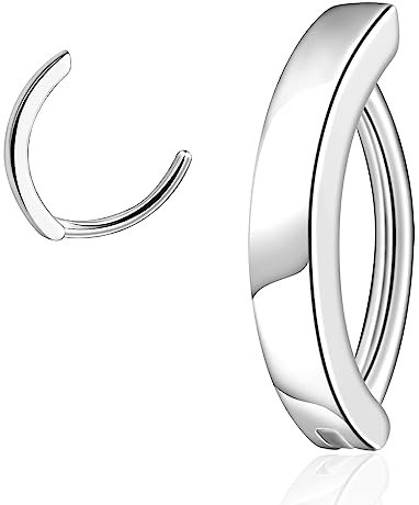 SILBERTALE Clicker Bauchnabelpiercing Ring CZ Herz Bauch Clicker Piercing Bauchnabelringe Silber Reverse Curved Nabel Barbell Piercing Bauchnabel Körperschmuck