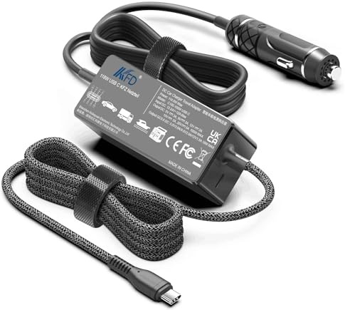 KFD 118W USB-C Caricabatterie per Auto, PC Caricatore Auto per MacBook Pro/Air iPad Pro ACER ASUS DELL Galaxy Dell XPS 13 Note 20/10 Phone Steam Dec Alimentatore per Auto Caricabatterie per Notebook