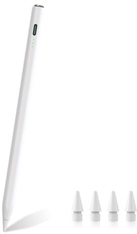 DayBix Stylus Pen for iPad 2018-2025, 2X Faster Charge, Palm Rejection, Tilt Sensitivity Pencil Compatible Apple iPad 11 A16/10/9/8/7/6th Gen, Pro 12.9/11/13 Inch M4, Air 3/4/5/M2/M3, Mini 5/6