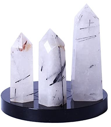 EKFBQBGW Inicio Cristal Natural Turmalina Negra Punto de Cuarzo Torre Piedra Preciosa Negra Varilla Paquete de 1 decoración de la habitación (Size : 7-8cm)
