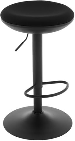 WOLTU Barhocker, Hocker höhenverstellbar drehbar, Barstuhl Tresenhocker Bistrohocker, Drehhocker mit Fußstütze Metallgestell, für Bar Kücheninsel, Netzgewebe, Schwarz, BH414sz-1