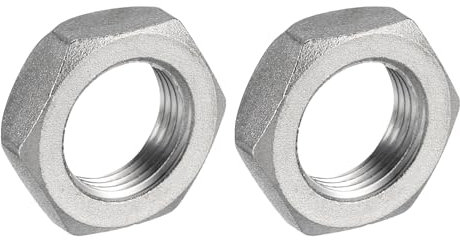 QUARKZMAN 2 pcs Fonte Tuyau Raccord Hex Contre-écrou, 304 Inox Acier Hex Verrouillage Écrou 3/8 Femelle Filetage (DN10) pour Plomberie Fixe, Eau Balai et Châssis Nettoyeur