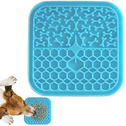 Demaxiyad - Alfombra para lamer perros para perros y almohadillas para lamer para perros – Alfombra de alimentación para lamer calmante para gatos – Alfombra para lamer comederos lentos de silicona