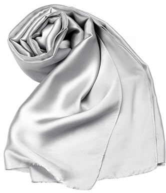 MAPIMANIA - Stola Elegante Donna Argento per Cerimonia e Matrimonio – Scialle Estivo in Seta 180x90 cm, Coprispalle per Abito da Sera