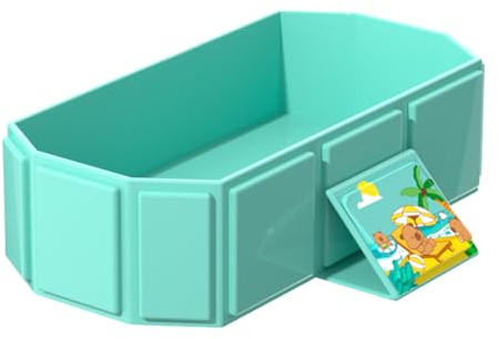 Bañera plegable Salyeeluly para niños de 0 a 8 años | Bañera grande para niños | Bañera integrada con tapón de drenaje | Lavabo de ducha portátil | Bañera infantil verde