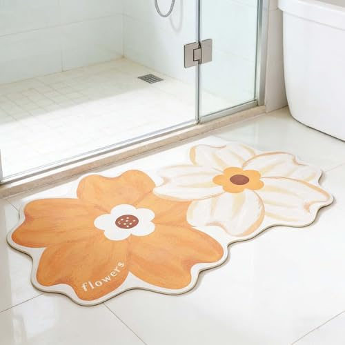 Alyxen Tappetino da Bagno Assorbenti, Tappeto Bagno Antiscivolo, 40x60 cm,Asciugatura Rapida Senza Odori, Scendi Doccia Moderno per Bagno, Ingresso o Cucina