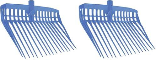Kerbl EcoFork Fourche à Copeaux sans Manche pour Élevage/Agriculture Urbaine Bleu (Lot de 2)