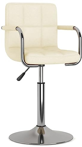 Frdhee Mesa de comedor Sillas Sillón,Silla de comedor Tela Crema,Silla de visitante para comedor,sala de estar,dormitorio y recepción
