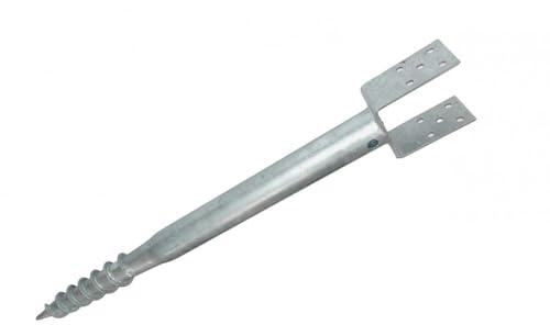 BK SHOP Supporto per pali, base a vite, manicotto da avvitare, zincato a caldo, 100 x 865 mm, ancoraggio a terra da avvitare, manicotto da avvitare per giardino