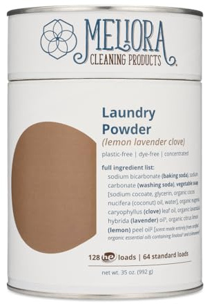 Meliora Cleaning Products Laundry Powder, Lemon-Lavender-Clove, 128 HE (64 Standard) Loads
