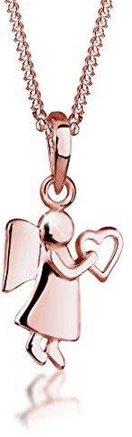 Elli Halskette Damen Engel Herz Talisman in 925 Sterling Silber Rosévergoldet