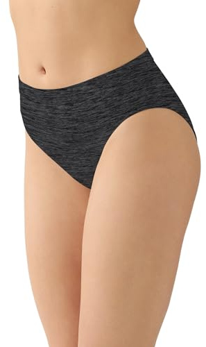 Wacoal Women's B-Smooth High-Cut Panty Briefs, Charcoal Heather, Large
