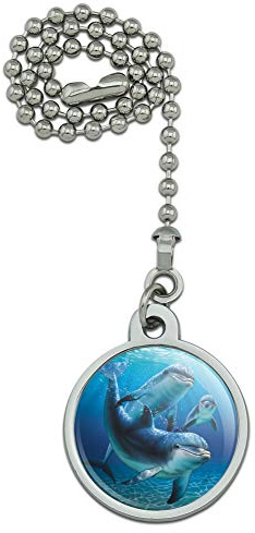 GRAPHICS & MORE Dolphin Pals Ocean Diving Ceiling Fan and Light Pull Chain