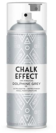 CL COSMOS LAC Kreidefarbe Spray Chalk Effect - hochwertige chalky Kreidesprühfarbe Farbspray - Spray Paint Farbe (Dolphin Grey)