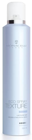 Monacelli Eco Spray Texture 300ml, Lacca NO GAS fissante per capelli, modella e fissa senza residui, controlla e mantiene la forma senza appesantire, per forme definite e stabili