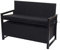 Mendler Poly-Rattan 2er Sitzbank HWC-F39, Gartenbank Truhenbank, Staufach Aufbewahrung Sitzkissen - anthrazit, Kissen schwarz