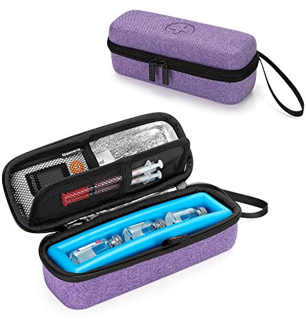 Damero Insulin kühltasche Reise Tasche, Insulin Diabetiker Tasche, Medikamente isoliert Diabetiker Tragbaren Kühler Tasche für Insulin Pen und andere Diabetikerzubehör,Violett