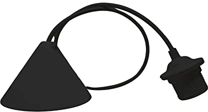 HALOTEC | Portalampada E27 Nero | Supporto Resistente per Lampadine LED | Accessorio Moderno per Casa e Ufficio | Compatibile con Lampade Vintage, Decorativa, Industriale | Facile Installazione