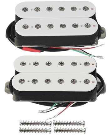 FLEOR Set pickup al manico + ponte Pickup Humbucker a doppia bobina per la sostituzione del pickup per chitarra elettrica-bianco