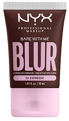 NYX Professional Makeup Blurring Tint Foundation, Medium Coverage, Matte Finish, With Niacinamide, Matcha and Glycerin, 12 Hours Hydrating, Bare With Me Blur, 30 ml, Shade: Espresso