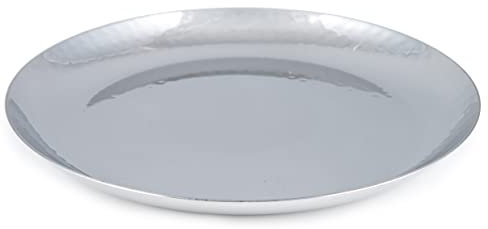 Indian-Tiffin Plaque ronde martelée en acier inoxydable (moyenne)