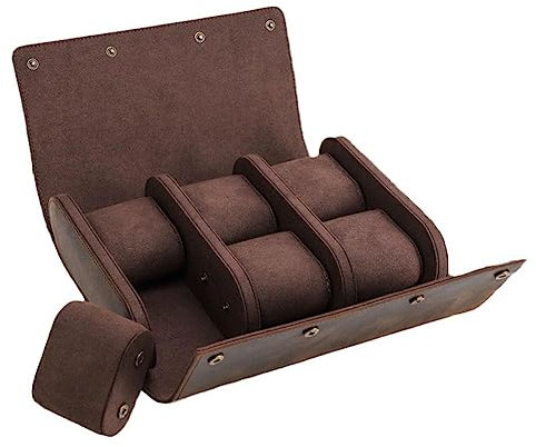 Boîte de montre portable en cuir à 5 emplacements pour montres et cadeaux
