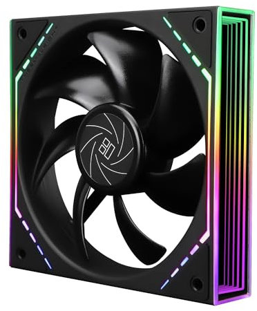 Thermalright Ventilador TL-M12 de 120 mm ARGB CPU Cooler Con Efecto de Luz Espejo, Silencioso PC PWM 1500 rpm, Refrigeración CPU Negro