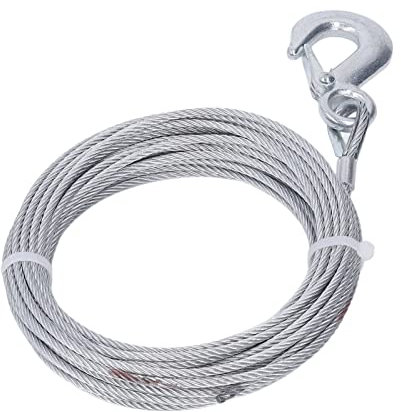 Fune per Verricello 4 Mm X 12 M Elevata Resistenza Alla Rottura, di Prolunga Versatile, in Acciaio