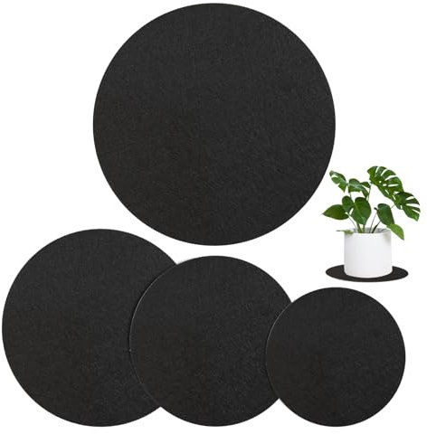 4 Stück Filzuntersetzer Rund für Vasen AUD Gläser, 10/15/20/25cm Filzuntersetzer Rund Moderne Blumen Untersetzer Tischuntersetzer Saugfähige Pflanzen Untersetzer für Töpfe,Gläser,Schüsseln Und Vasen