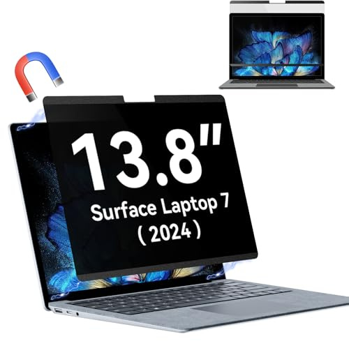 Filtro Privacy per Surface Laptop 7 13,8 pollici (2024), Magnetico Rimovibile Protezione Dello schermo, Filtro Anti Luce Blu, Schermo Anti Spia per Computer Microsoft Surface 13,8