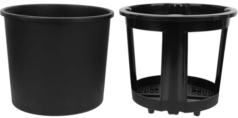 HOMSFOU Secchio per Piantare Supporto per Crescita Verdure, Contenitore in Plastica Nera per Orto, Giardino e Serra, 1 Pezzo