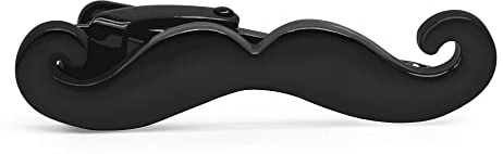HONEY BEAR Mens Beard Tie Clip Bar Normal Size Skinny Boys Slim Moustache Gift 3.8cm Black