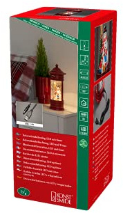 Konstsmide LED Wasserlaterne Briefkasten, Schneemann mit Kindern, mit an/aus Schalter, 5h Timer, 1 warm weiße Diode, batteriebetrieben/USB, Innen, 0,1W, Batterie: 3 x AA 1, 5V (exkl.) - 4268-550, Rot