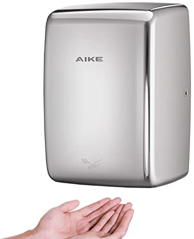 AIKE Compact Jet Hand Dryer,1350W 120V UL Approved Stainless Steel,AK2803D