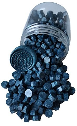 400 Stück Siegelwachsperlen für Wachssiegelstempel, PORXFLY Wachssiegelperlen, ideal für Hochzeitseinladungen, Weinpakete, Kartenumschläge, Geschenkverpackung (Dunkelblau)