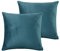 Damier Plüsch Kissenbezug 80x80cm Petrol Blau Flanell Biber Flauschig 2er Set Winter Kopfkissenbezug Zierkissenbezug, Flanell-petrol, Kissenbezug 80 x 80 cm