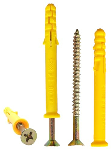 YIYINOE Dübel-Set – Premium Wanddübel mit Schrauben,Universaldübel für zuverlässige Befestigung – Komplettes Dübelsortiment mit 36 M5x80 Schrauben und 36 M8x80 PP-Expansionsrohren