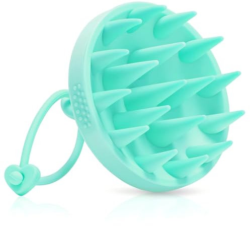 Alyvisun Kopfhaut Massagebürste, Silikon Scalp Massager für Kopfmassage und Kopfhaut Peeling, Kann Sowohl auf Nass und Trocken Haar - Grün